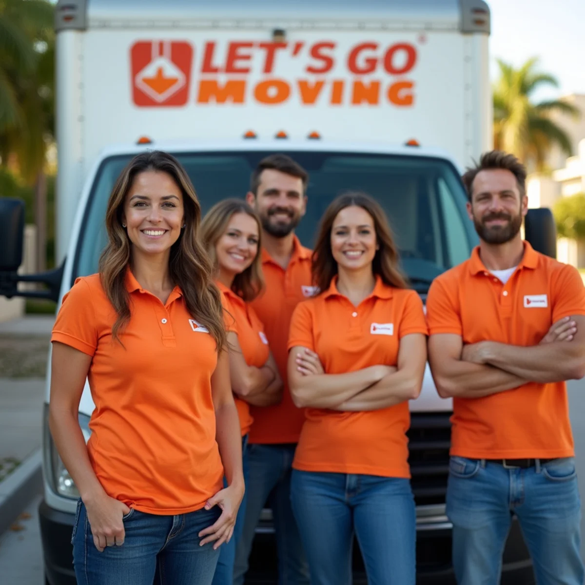 The Let's Go Moving team standing by their truck in North Lauderdale, FL