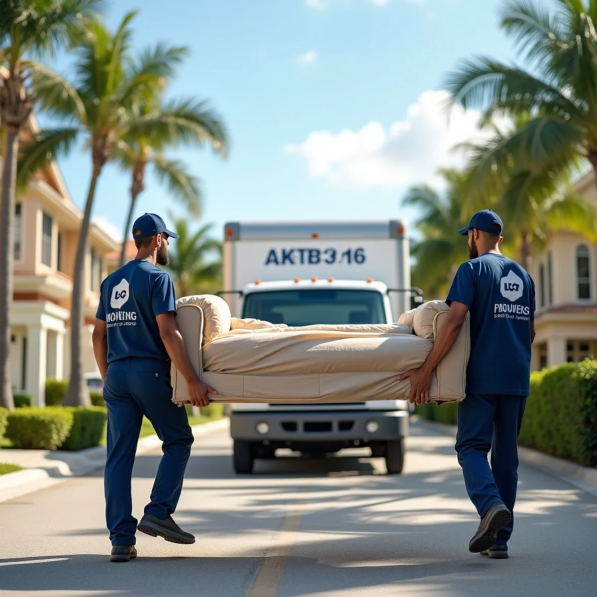 Let's Go Moving crew loading a moving truck outside a North Lauderdale, FL home